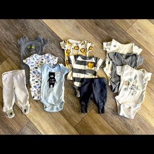 Gerber Preemie Boy Onsies, 10 Piece Bundle